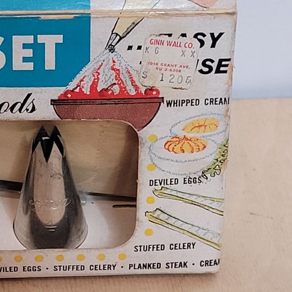Vintage Ateco Pastry Set With Original Box Decorating Tips Bags Coupler 60s 70s - Picture 3 of 16